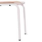 Sillas de comedor de madera maciza de calidad comercial con estructura de metal y acabado antiguo