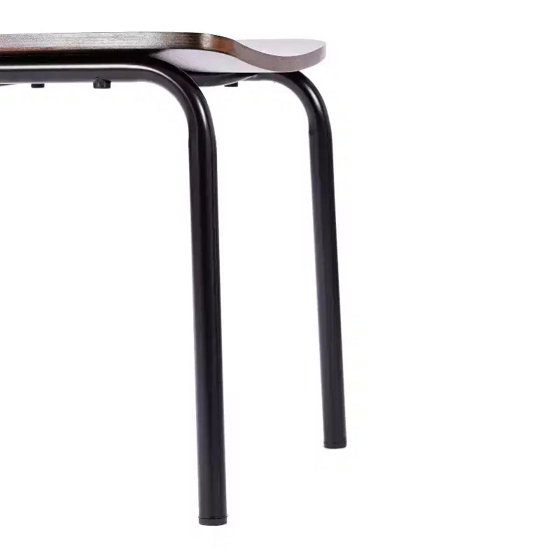 Sillas de comedor de madera maciza de calidad comercial con estructura de metal y acabado antiguo