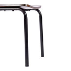 Sillas de comedor de madera maciza de calidad comercial con estructura de metal y acabado antiguo