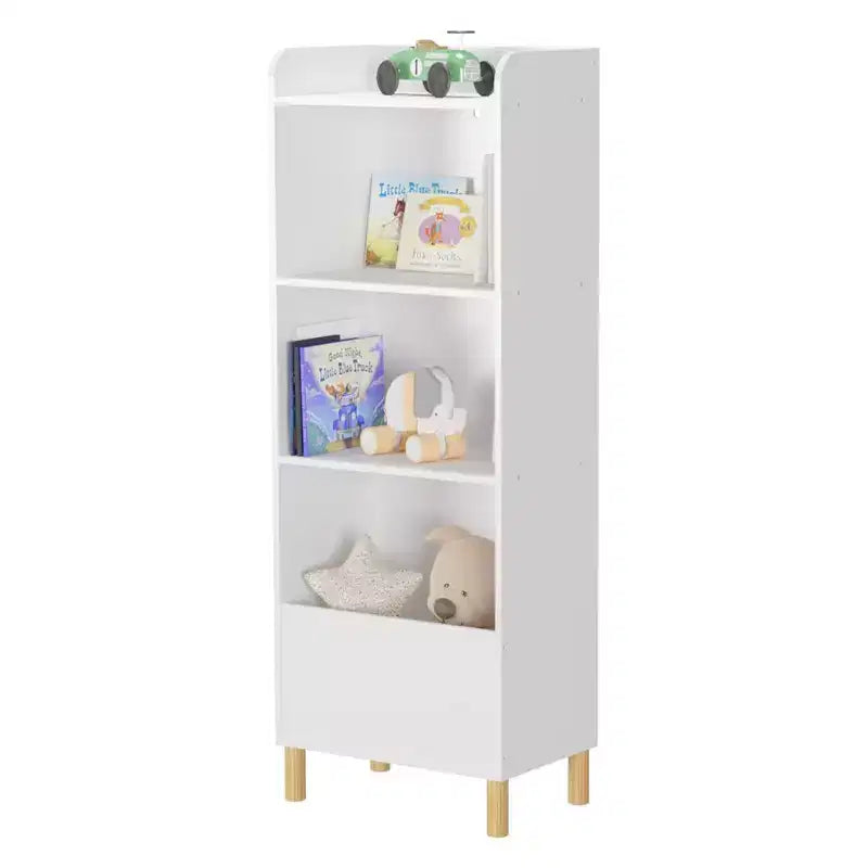 Estantería para niños, estantería de 4 niveles para niños, organizador de almacenamiento de juguetes para niños, estantes para libros para habitación de niños, sala de juegos, guardería