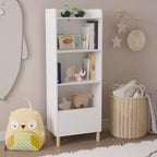 Estantería para niños, estantería de 4 niveles para niños, organizador de almacenamiento de juguetes para niños, estantes para libros para habitación de niños, sala de juegos, guardería