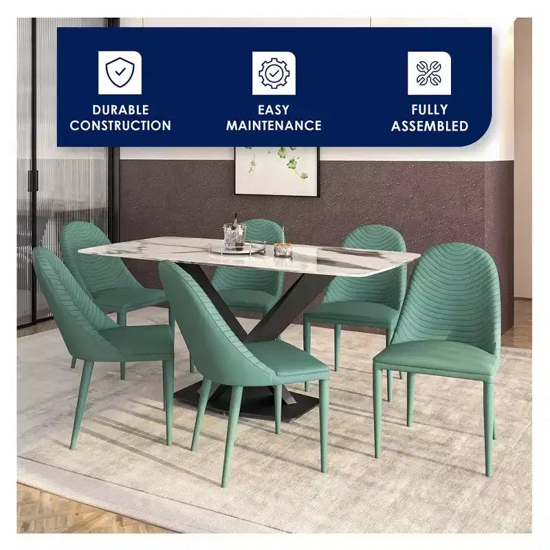 Sillas de comedor con asientos de cuero tapizados y patas de metal, para cocina moderna, cafetería, asientos de restaurante