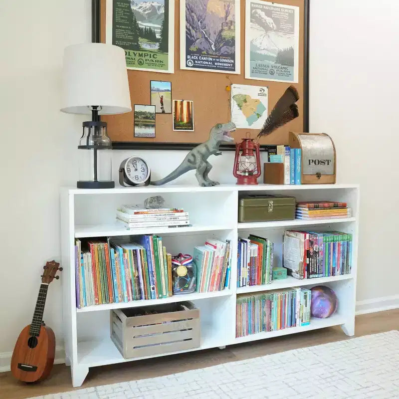 Estantería clásica de 6 estantes, estantería de madera maciza para dormitorio/sala de juegos infantiles