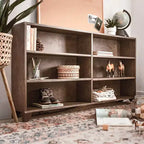 Estantería clásica de 6 estantes, estantería de madera maciza para dormitorio/sala de juegos infantiles