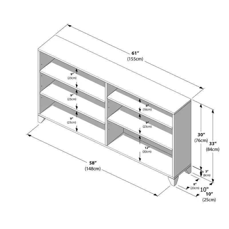 Estantería clásica de 6 estantes, estantería de madera maciza para dormitorio/sala de juegos infantiles