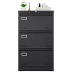 Archivador lateral de 3 cajones, archivador metálico con cerradura para documentos legales/carta/A4/F4, archivador con cerradura y función antivuelco