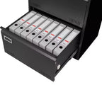 Archivador lateral de 3 cajones, archivador metálico con cerradura para documentos legales/carta/A4/F4, archivador con cerradura y función antivuelco