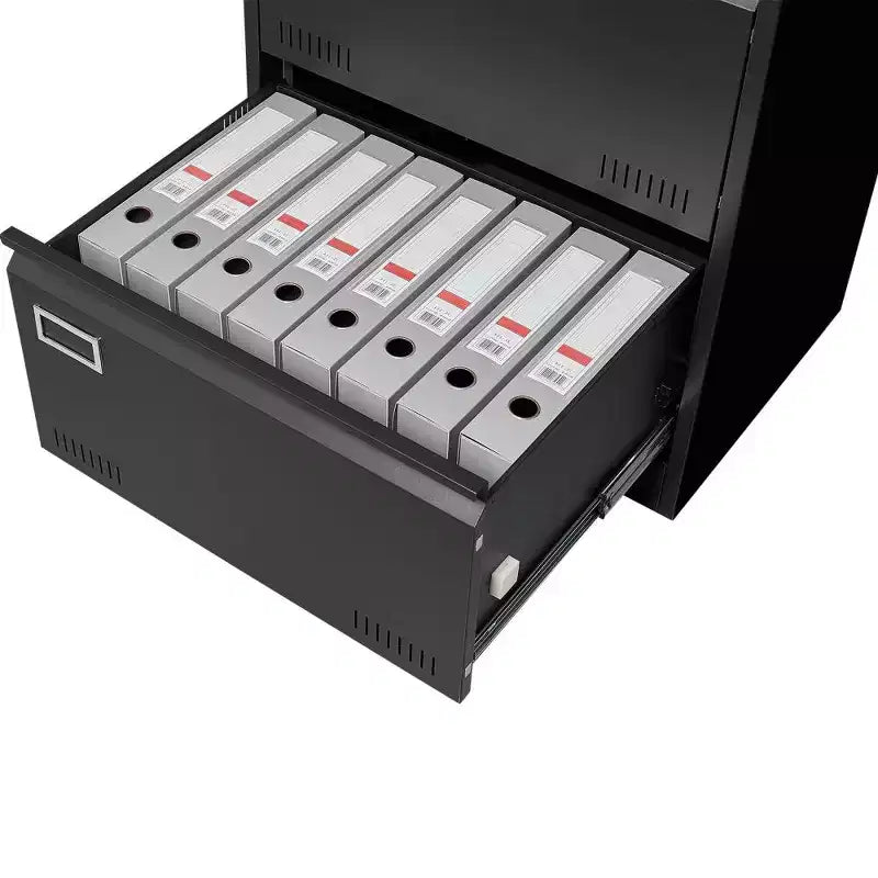 Archivador lateral de 3 cajones, archivador metálico con cerradura para documentos legales/carta/A4/F4, archivador con cerradura y función antivuelco