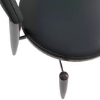 Silla de comedor moderna de cuero, silla auxiliar tapizada de respaldo abierto, con patas de metal, no requiere montaje