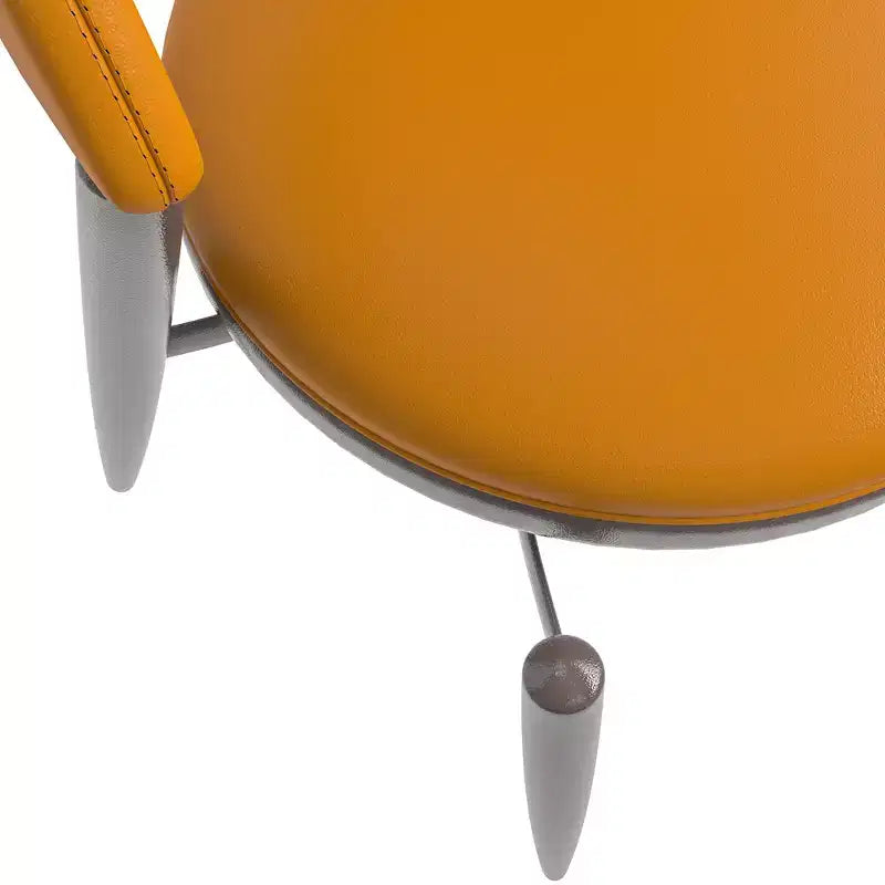 Silla de comedor moderna de cuero, silla auxiliar tapizada de respaldo abierto, con patas de metal, no requiere montaje