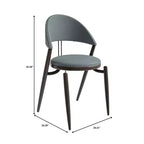 Silla de comedor moderna de cuero, silla auxiliar tapizada de respaldo abierto, con patas de metal, no requiere montaje