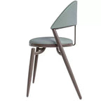 Silla de comedor moderna de cuero, silla auxiliar tapizada de respaldo abierto, con patas de metal, no requiere montaje