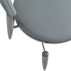 Silla de comedor moderna de cuero, silla auxiliar tapizada de respaldo abierto, con patas de metal, no requiere montaje