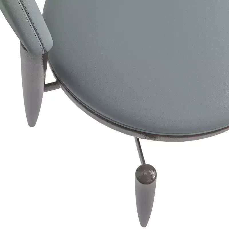 Silla de comedor moderna de cuero, silla auxiliar tapizada de respaldo abierto, con patas de metal, no requiere montaje