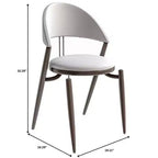 Silla de comedor moderna de cuero, silla auxiliar tapizada de respaldo abierto, con patas de metal, no requiere montaje