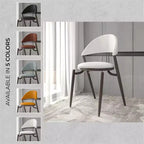 Silla de comedor moderna de cuero, silla auxiliar tapizada de respaldo abierto, con patas de metal, no requiere montaje