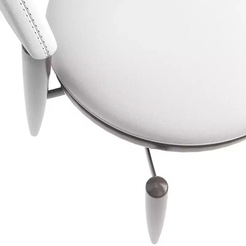 Silla de comedor moderna de cuero, silla auxiliar tapizada de respaldo abierto, con patas de metal, no requiere montaje