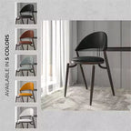 Silla de comedor moderna de cuero, silla auxiliar tapizada de respaldo abierto, con patas de metal, no requiere montaje