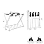 Maletero metálico plegable con estante para maletas y zapatos, para habitaciones de hotel