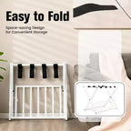 Maletero metálico plegable con estante para maletas y zapatos, para habitaciones de hotel