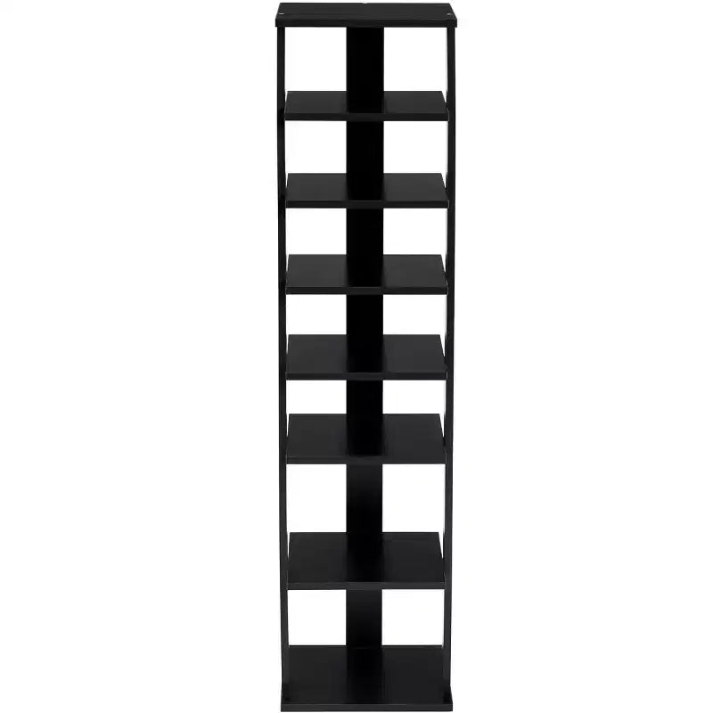 Zapatero de madera de 7 niveles, organizador de zapatos, blanco/negro
