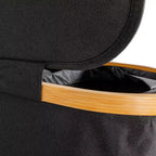 Cesto de ropa sucia elegante con dos bolsas de malla y tapa, negro