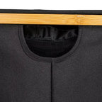 Cesto de ropa sucia elegante con dos bolsas de malla y tapa, negro