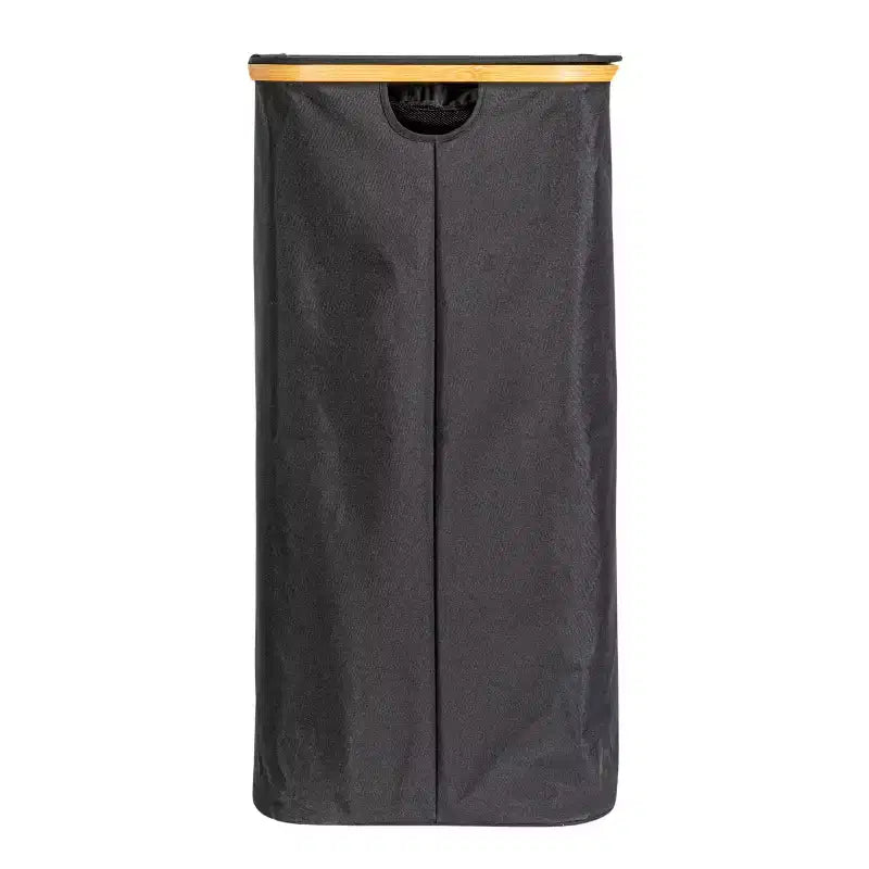 Cesto de ropa sucia elegante con dos bolsas de malla y tapa, negro