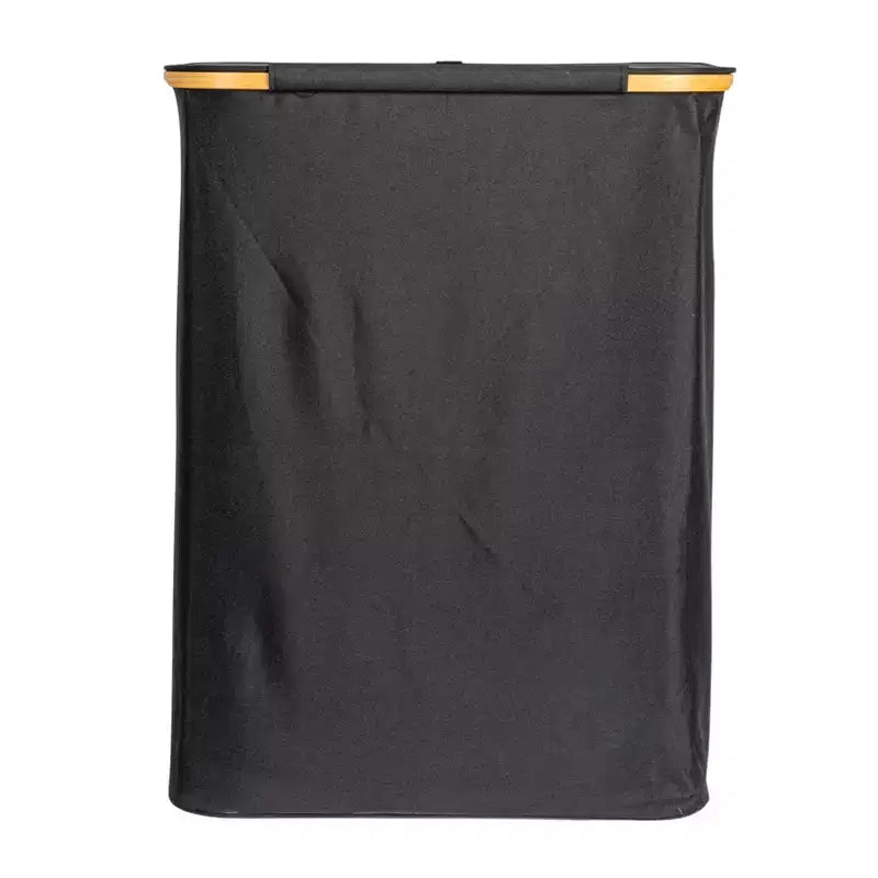 Cesto de ropa sucia elegante con dos bolsas de malla y tapa, negro