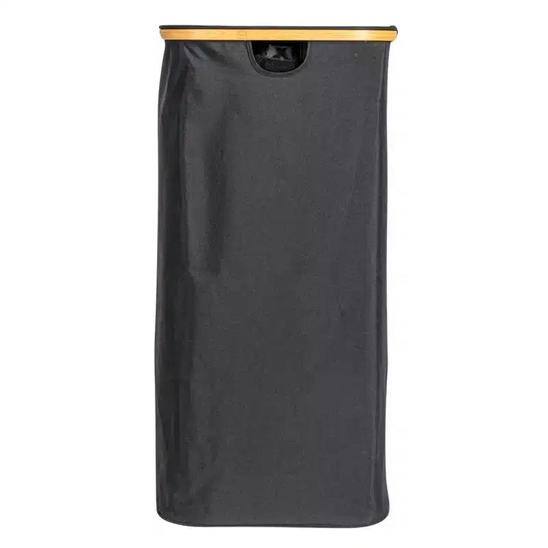 Cesto de ropa sucia elegante con dos bolsas de malla y tapa, negro