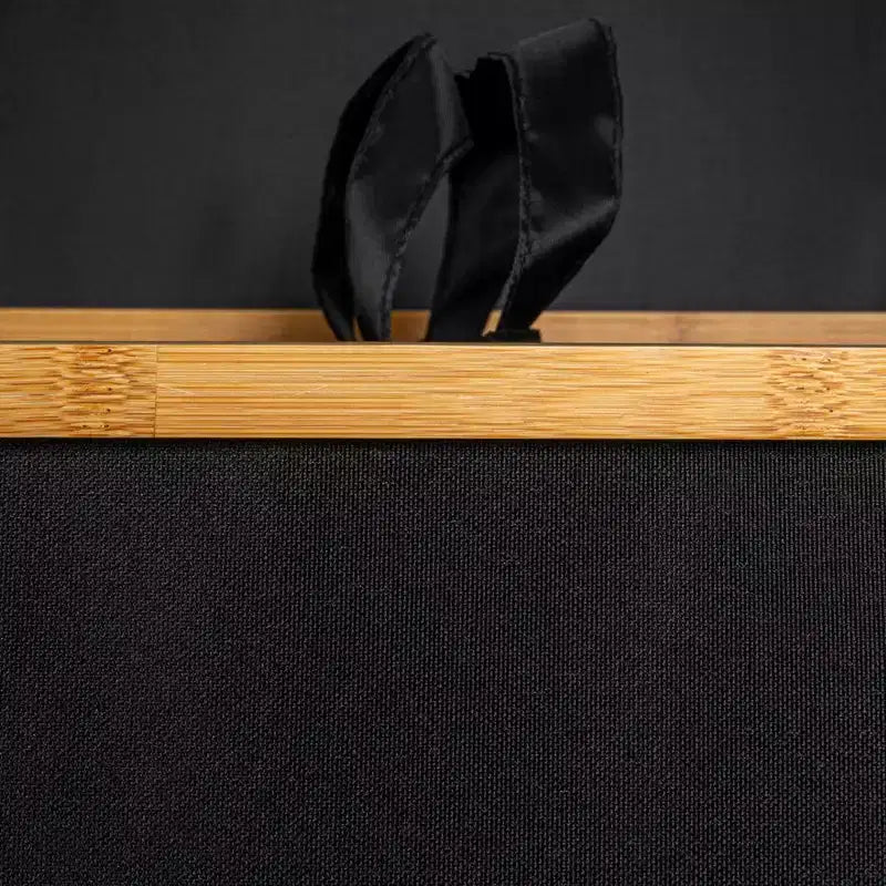 Cesto de ropa sucia elegante con dos bolsas de malla y tapa, negro