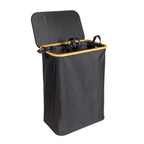Cesto de ropa sucia elegante con dos bolsas de malla y tapa, negro