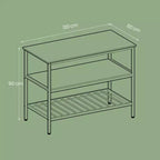 Isla de cocina con 3 estantes, mesa de isla, estante de cocina de 120 cm de ancho con encimera grande, estructura de acero estable, industrial, fácil de montar