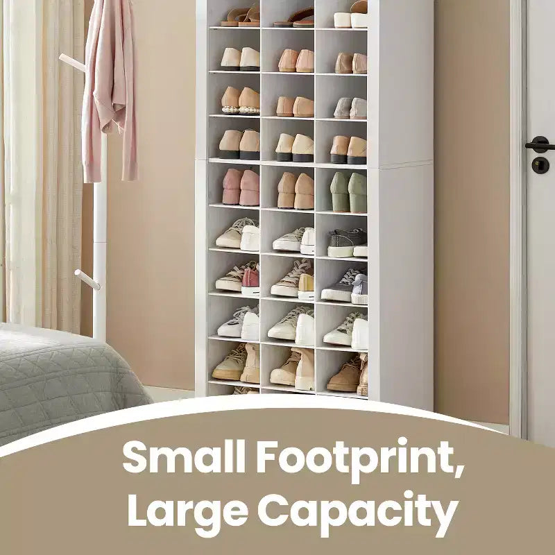 Zapatero, organizador de zapatos de 10 niveles, con capacidad para hasta 30 pares de zapatos, para entrada o dormitorio, 32 x 63 x 187 cm