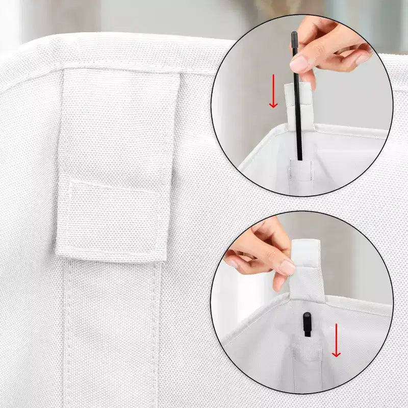 Cesto de Ropa Plegable para Niño con Asas, Parche de Béisbol, Rojo y Blanco