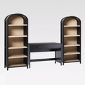 Saracina Home 3pc Modern Writing Desk with 2 Open Arched Bookshelves