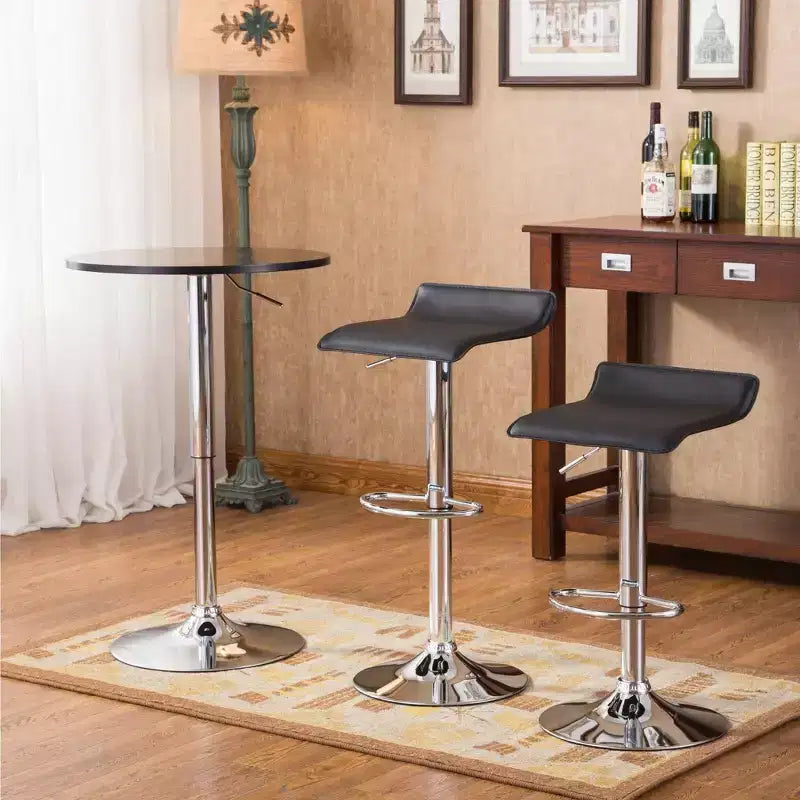 Juego de 3 piezas de mesa de bar ajustable negra