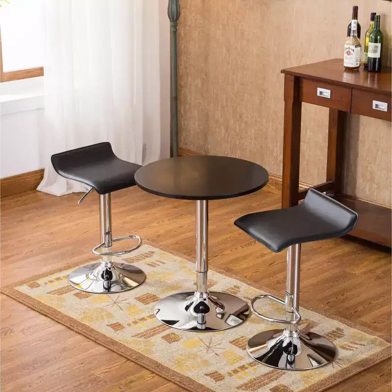 Juego de 3 piezas de mesa de bar ajustable negra