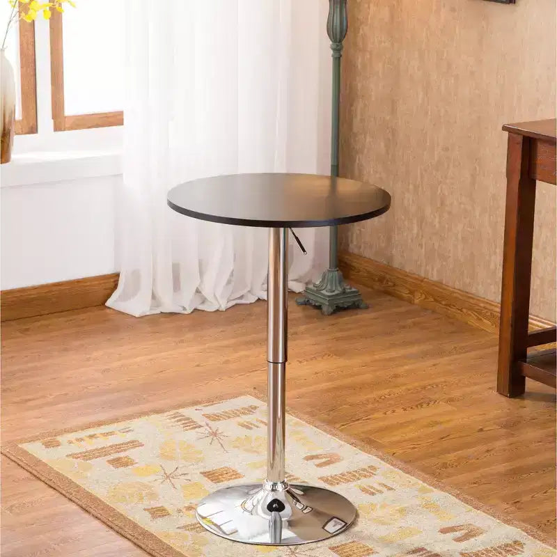 Juego de 3 piezas de mesa de bar ajustable negra