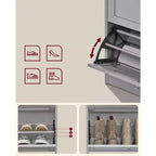 Zapatero con 3 cajones abatibles, mueble zapatero, divisores ajustables y extraíbles, 9.4 x 23.6 x 42.5 pulgadas