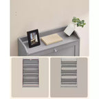 Zapatero con 3 cajones abatibles, mueble zapatero, divisores ajustables y extraíbles, 9.4 x 23.6 x 42.5 pulgadas