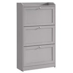 Zapatero con 3 cajones abatibles, mueble zapatero, divisores ajustables y extraíbles, 9.4 x 23.6 x 42.5 pulgadas
