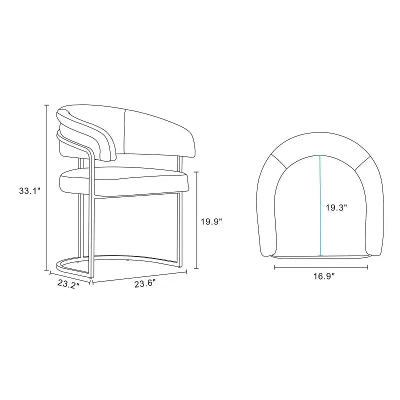 Silla de comedor moderna tapizada en piel sintética