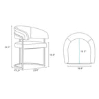 Silla de comedor moderna tapizada en piel sintética