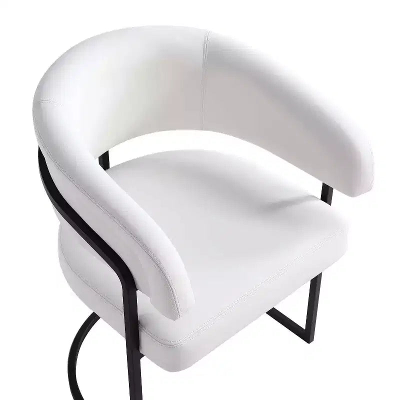 Silla de comedor moderna tapizada en piel sintética