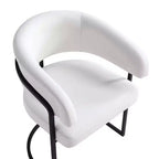 Silla de comedor moderna tapizada en piel sintética