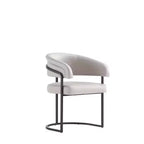 Silla de comedor moderna tapizada en piel sintética