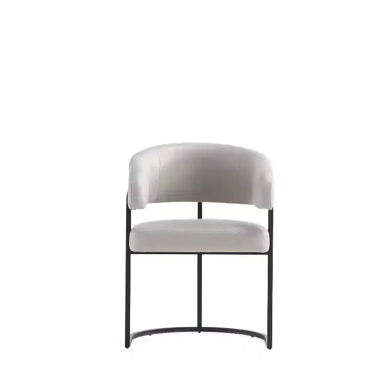 Silla de comedor moderna tapizada en piel sintética